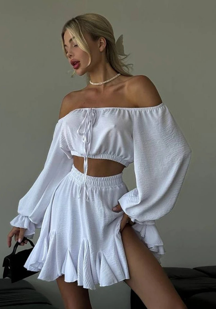Pyjama Jupe et Top Bardot Femme