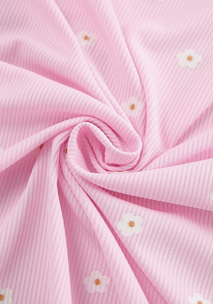 Pyjama Rose Fleuri Femme