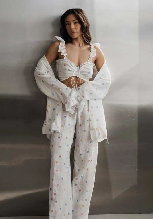 Pyjama 3 Pièces Imprimé Femme