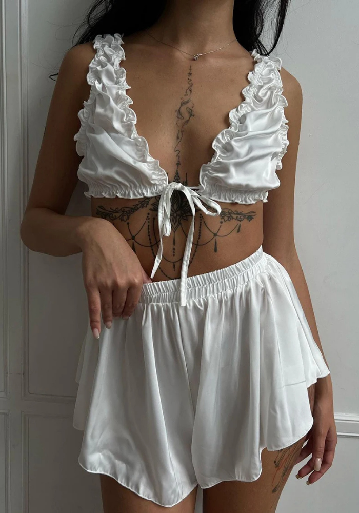 Pyjama Sexy Blanc Femme