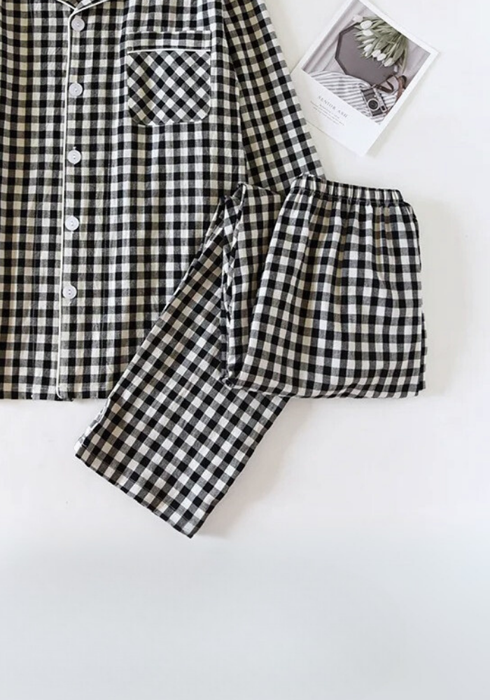 Pyjama Carreaux Élégant Femme