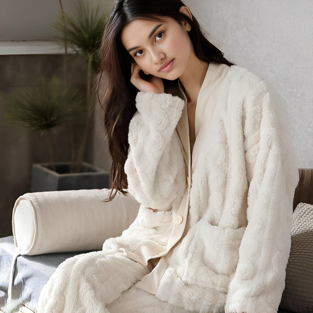 Pyjama femme en pilou blanc