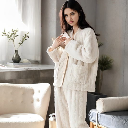 Pyjama femme en pilou blanc