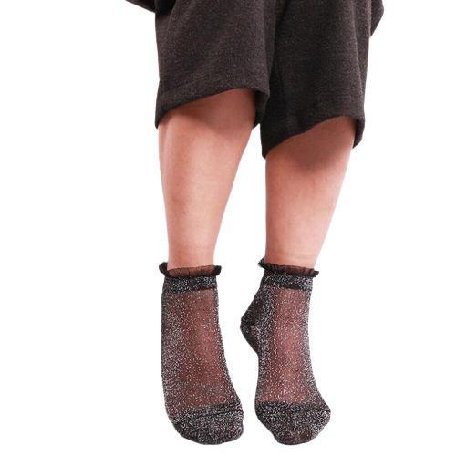 Chaussettes Paillettes Noires Femme