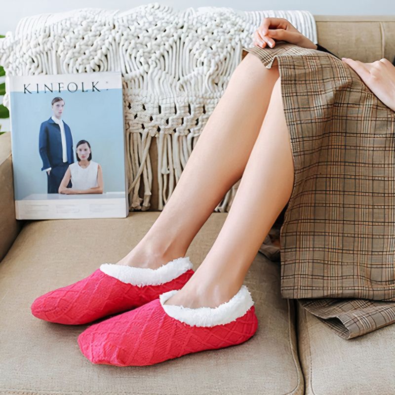 Chaussons Chaussettes polaire simple losange