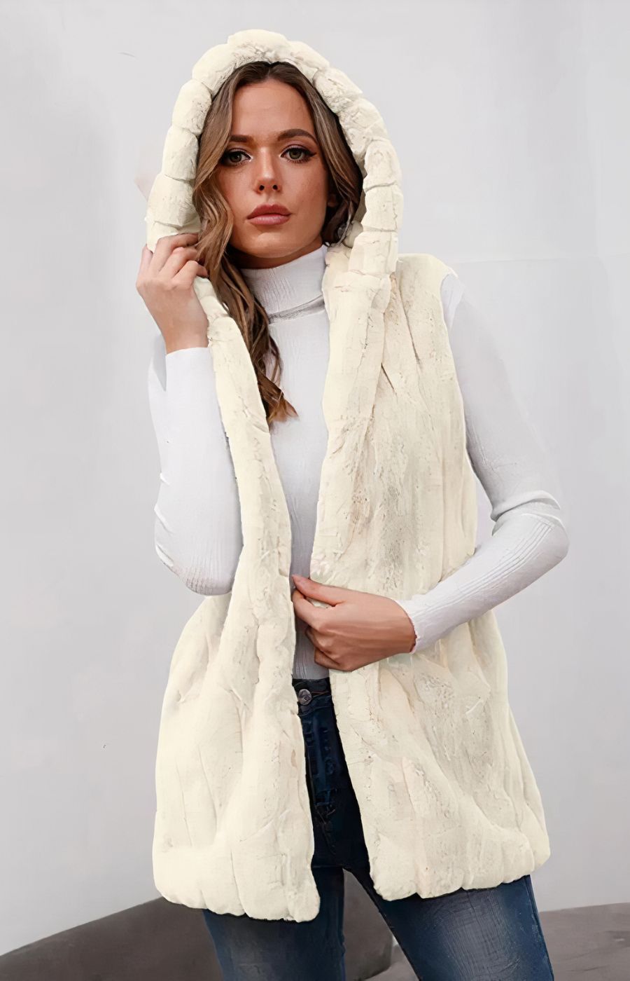 Gilet Long Polaire Sans Manches Femme