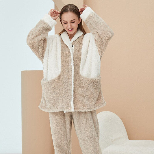 Pyjama veste polaire femme