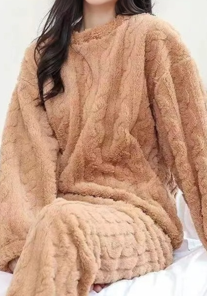 Pyjama Polaire Beige Femme