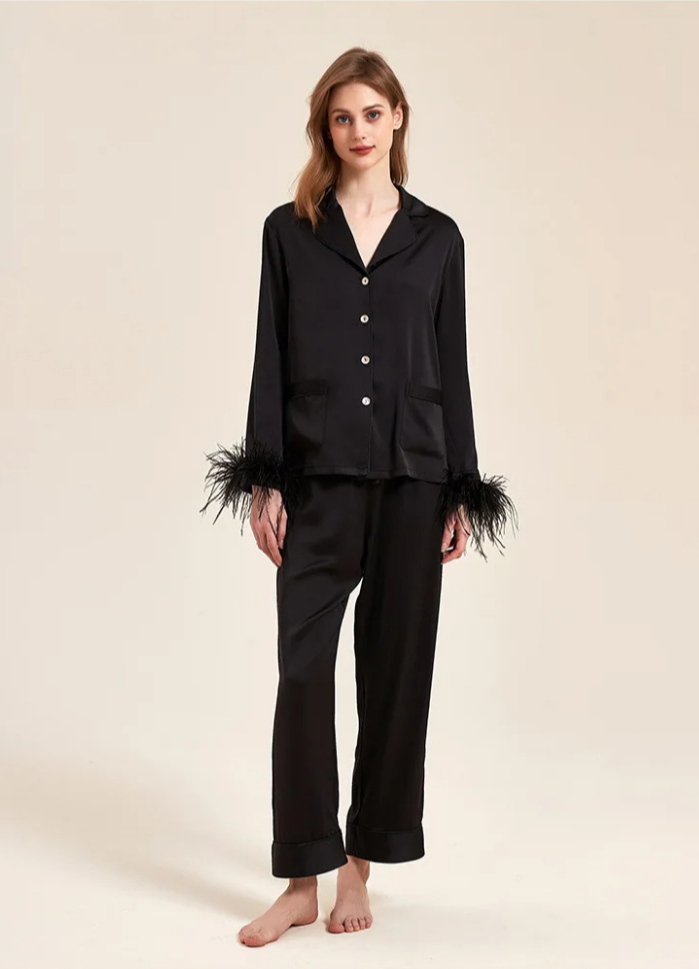 Pyjama Satin Plume Femme