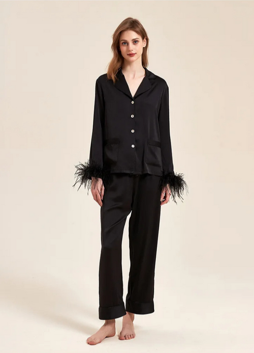 Pyjama Satin Plume Femme