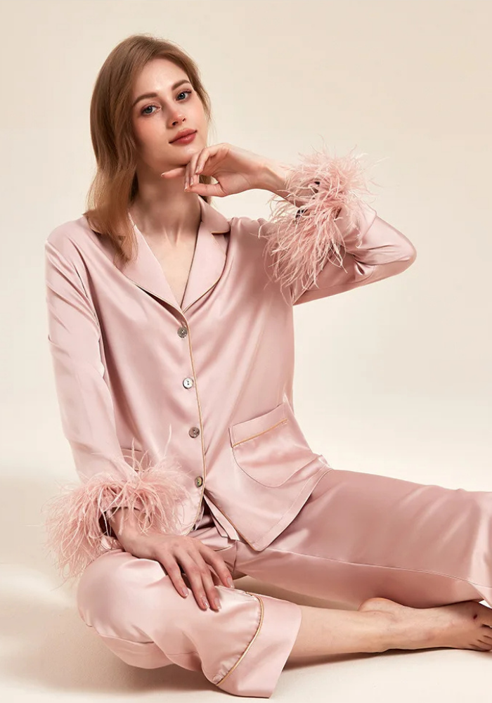Pyjama Satin Rose Femme