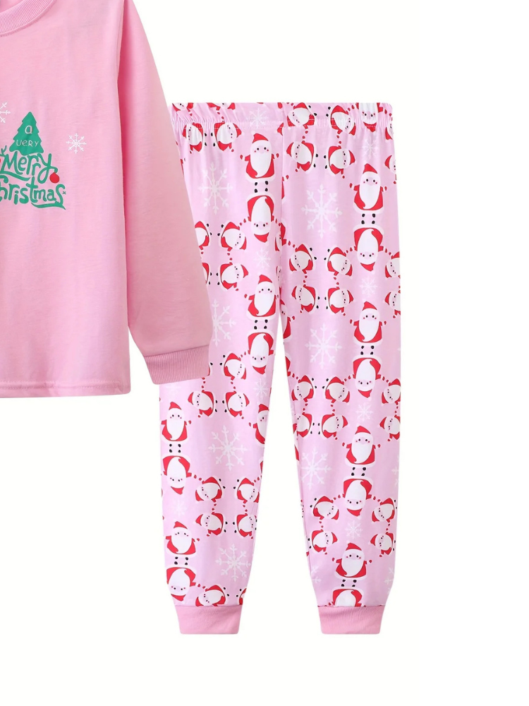 Pyjama de Noël Enfant Rose