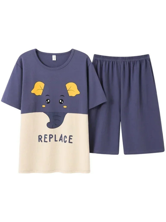 Pyjama Short Homme Éléphant