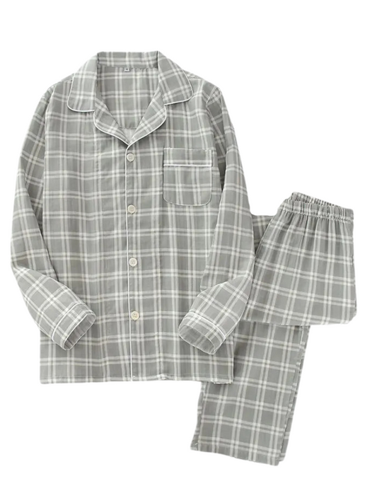 Pyjama Homme Manches Longues Gris