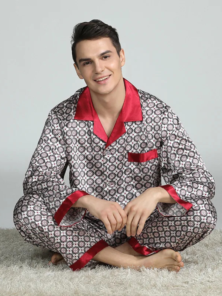 Pyjama Homme Satin Imprimé Luxe