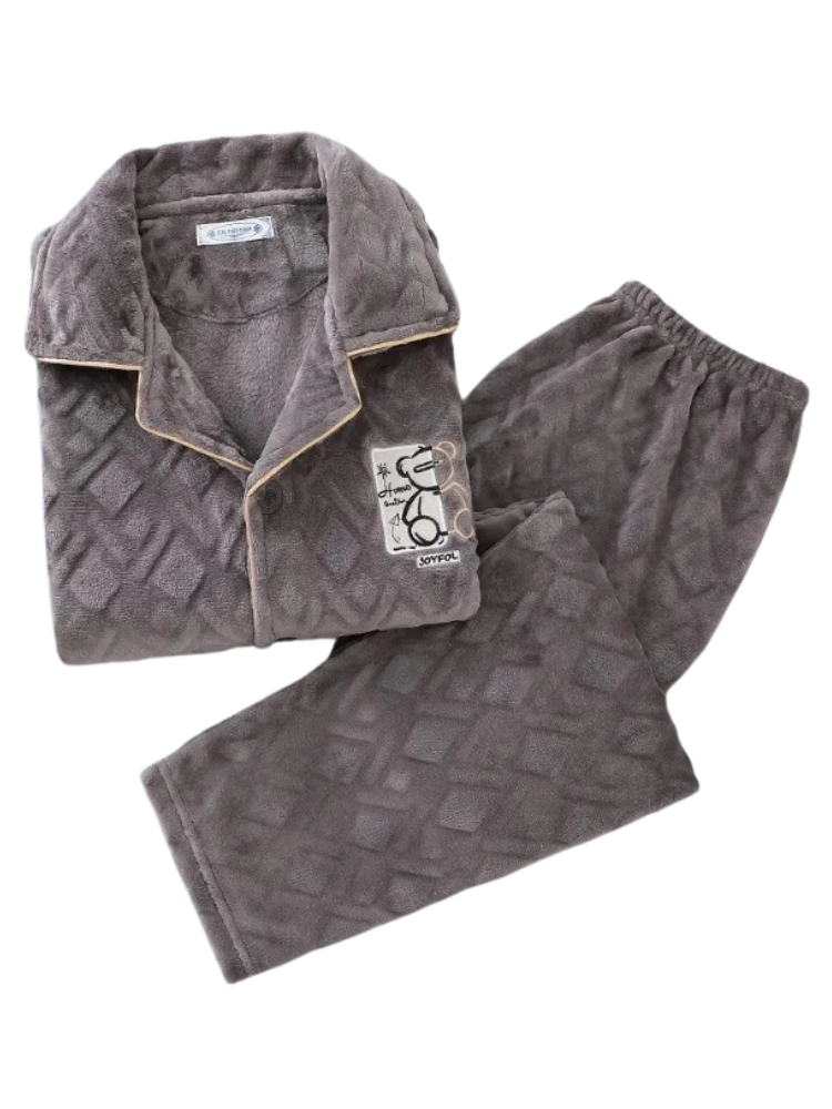 Pyjama Polaire Homme Ours Gris