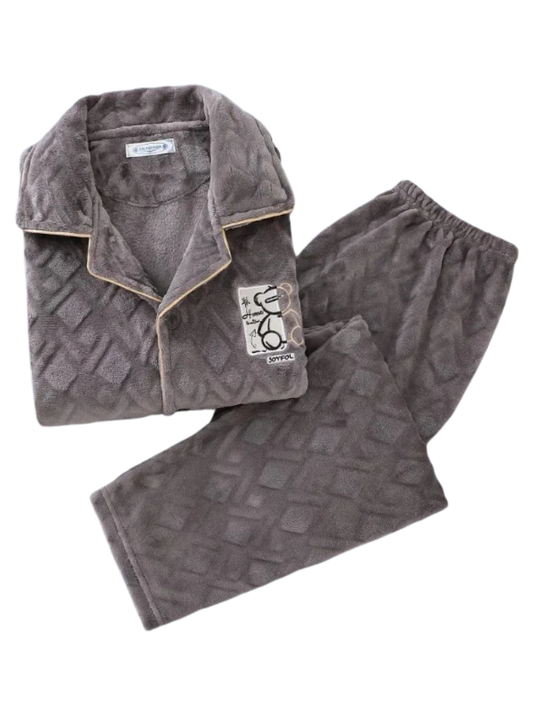 Pyjama Polaire Homme Ours Gris