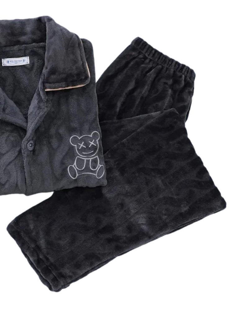 Pyjama Polaire Homme Ours Noir